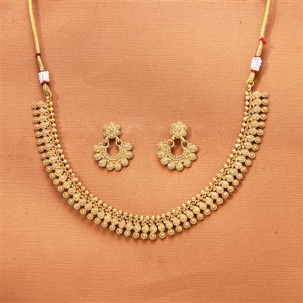 Antique Plain Gold Necklace With Gold Plating