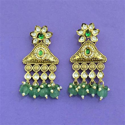Antique Classic Earring With Matte Gold Plating