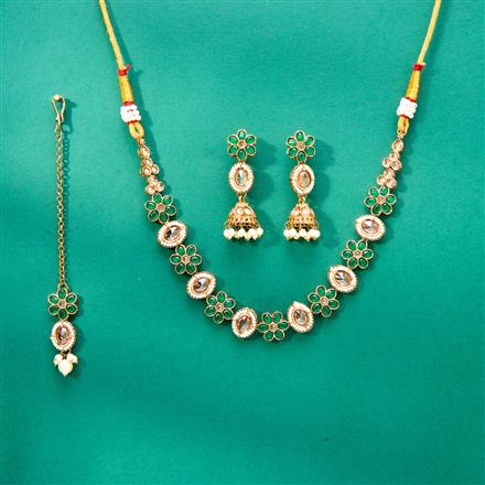 Antique Delicate Necklace With Mehndi Plating