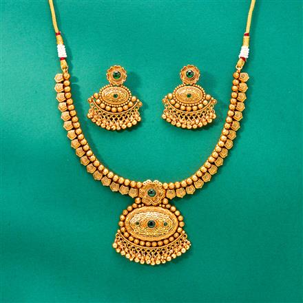 Antique Classic Necklace With Matte Gold Plating