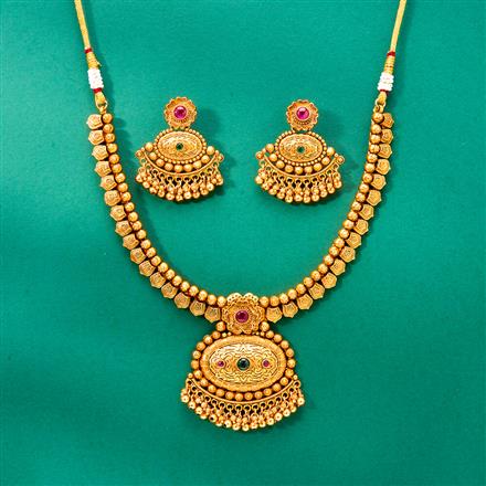 Antique Classic Necklace With Matte Gold Plating