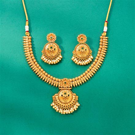 Antique Classic Necklace With Matte Gold Plating