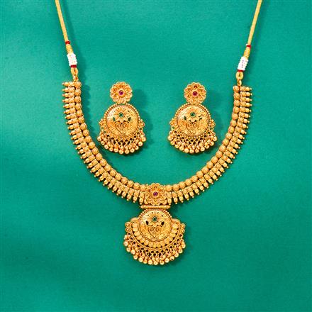Antique Classic Necklace With Matte Gold Plating