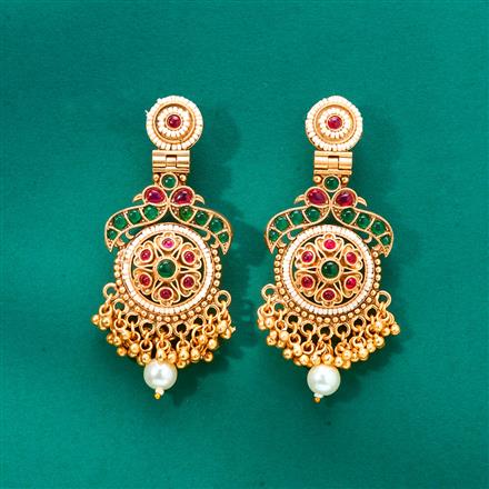 Antique Classic Earring With Matte Gold Plating