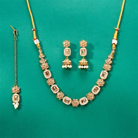 Antique Delicate Necklace With Mehndi Plating