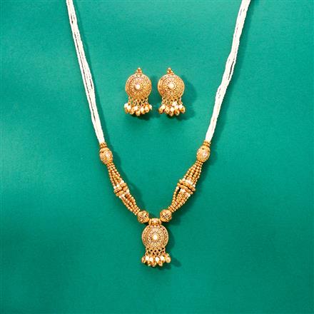 AntiquePearl Mala Necklace With Gold Plating
