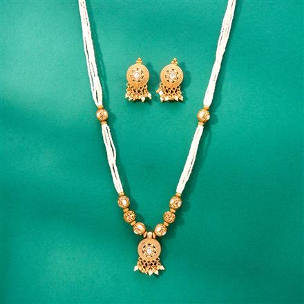 AntiqueMoti Mala Necklace With Gold Plating