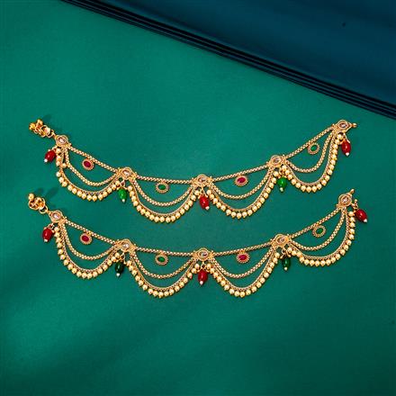 Antique Pearl Payal With Gold Plating