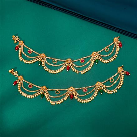 Antique Pearl Payal With Gold Plating