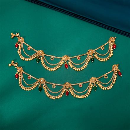 Antique Moti Payal With Gold Plating