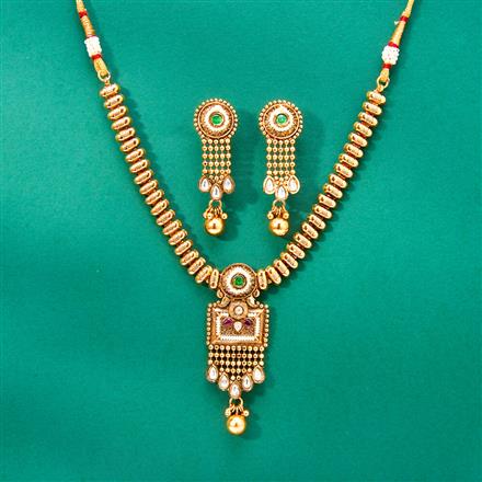 Antique Classic Necklace With Matte Gold Plating