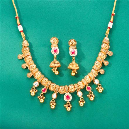 Antique Classic Necklace With Matte Gold Plating