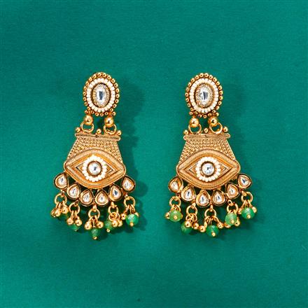 Antique Classic Earring With Matte Gold Plating