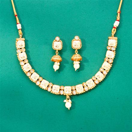 Antique Meenakari Necklace With Matte Gold Plating