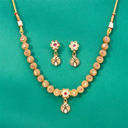 Antique Classic Necklace With Matte Gold Plating