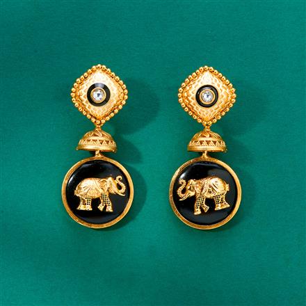 Antique Meenakari Earring With Matte Gold Plating