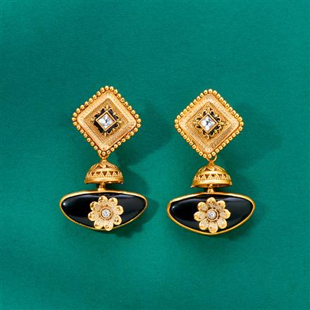 Antique Meenakari Earring With Matte Gold Plating