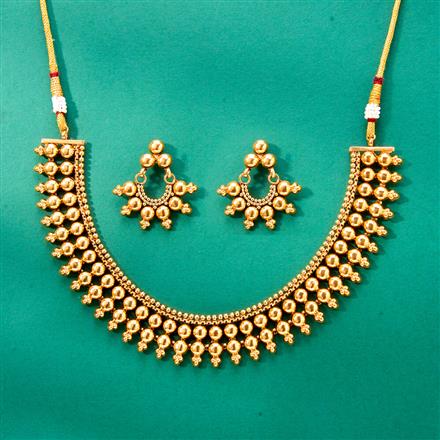 Antique Plain Gold Necklace With Gold Plating