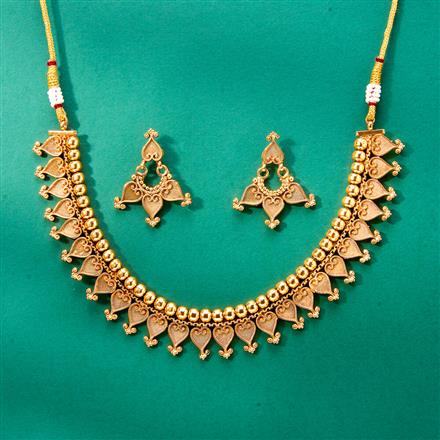 Antique Plain Gold Necklace With Gold Plating