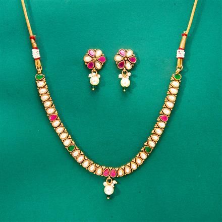 Antique Delicate Necklace Set With Gold Plating