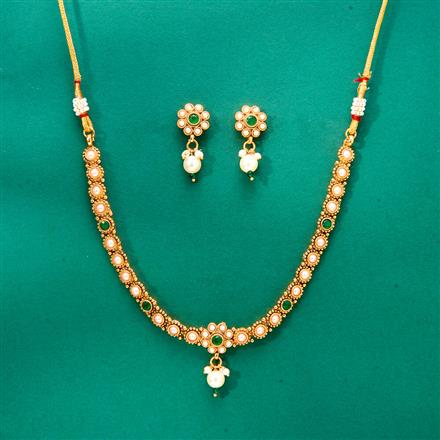 Antique Delicate Necklace Set With Gold Plating