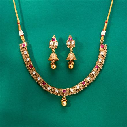 Antique Classic Necklace With Matte Gold Plating