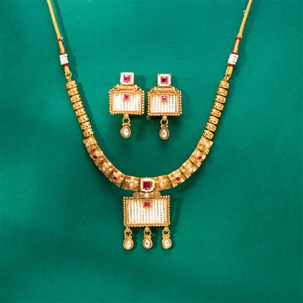Antique Classic Necklace With Matte Gold Plating