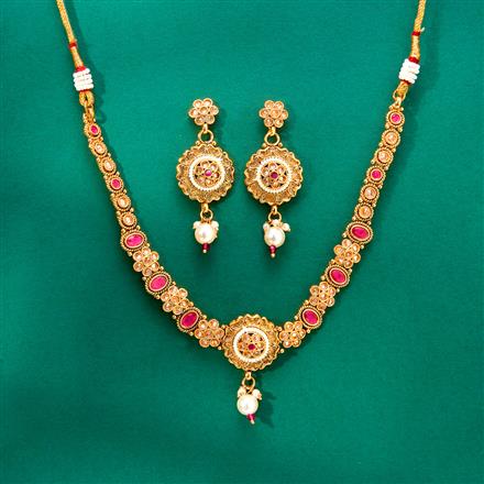 Antique Pearl Necklace With Gold Plating