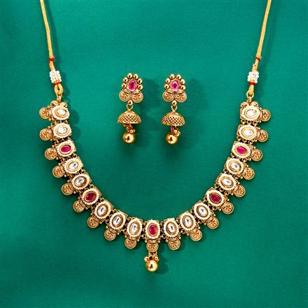 Antique Classic Necklace With Matte Gold Plating
