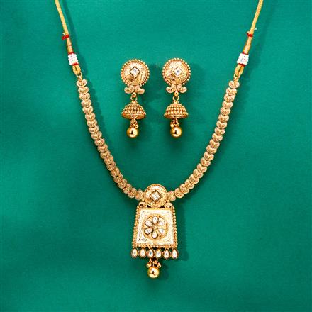 Antique Meenakari Necklace With Matte Gold Plating
