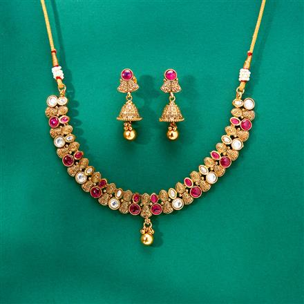 Antique Classic Necklace With Matte Gold Plating