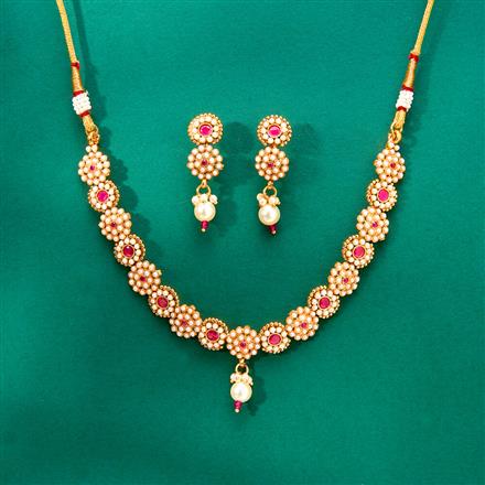 Antique Moti Necklace With Gold Plating