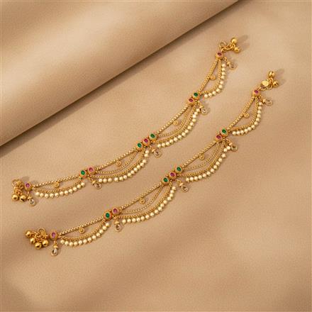 Antique Pearl Payal With Gold Plating