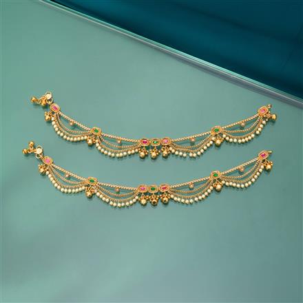 Antique Pearl Payal With Gold Plating