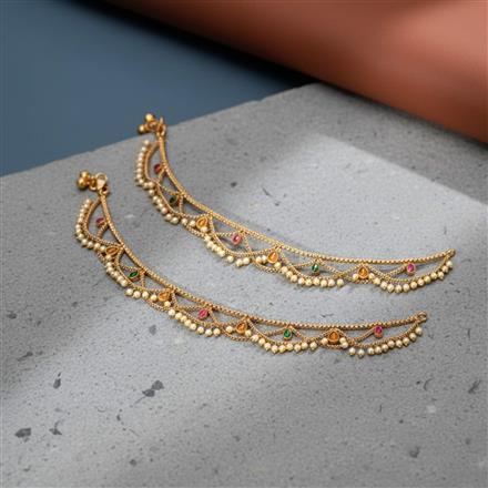 Antique Moti Payal With Gold Plating