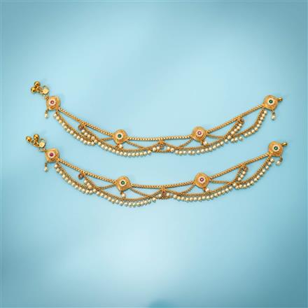 Antique Pearl Payal With Gold Plating