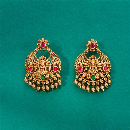 Antique South Indian Earring With Matte Gold Plating