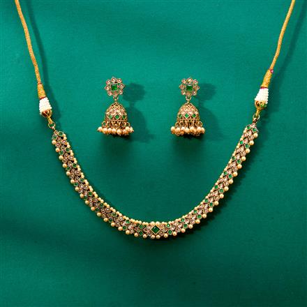 Antique Classic Necklace With Mehndi Plating