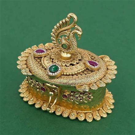 Antique Classic Sindoor Box With Gold Plating