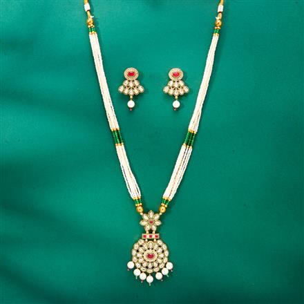 Antique Meenakari Pendant Set With Gold Plating