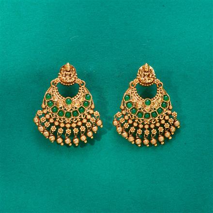 Antique Temple Earring With Matte Gold Plating