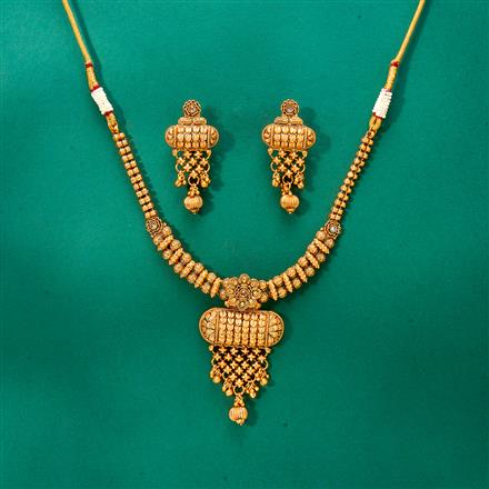 Antique Classic Necklace With Matte Gold Plating