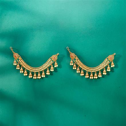 Antique Moti Ear Chain With Gold Plating