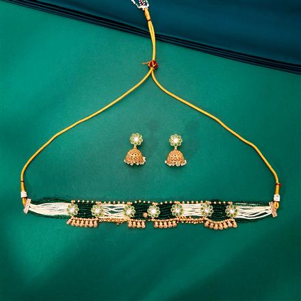 Antique Pearl Necklace Set With Rose Gold Plating