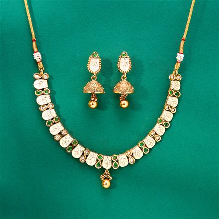 Antique Meenakari Necklace Set With Gold Plating