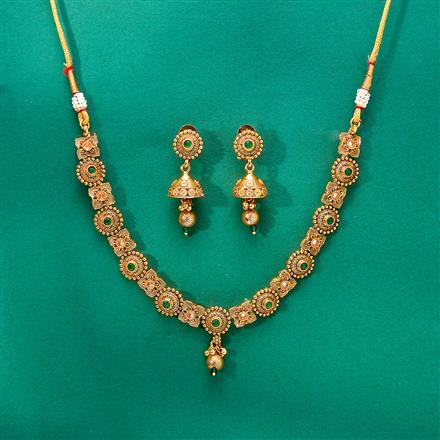Antique Meenakari Necklace Set With Gold Plating