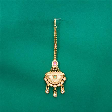 Antique Meenakari Tikka With Gold Plating