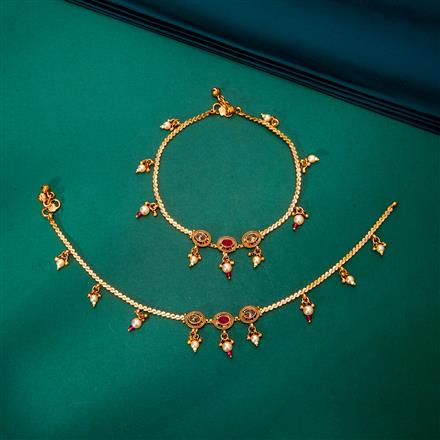 Antique Pearl Payal With Gold Plating