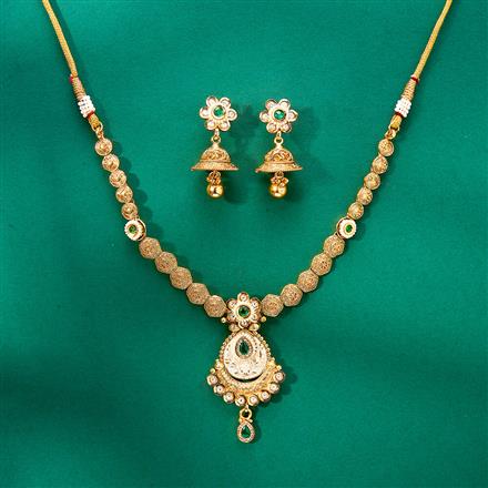 Antique Meenakari Necklace Set With Gold Plating
