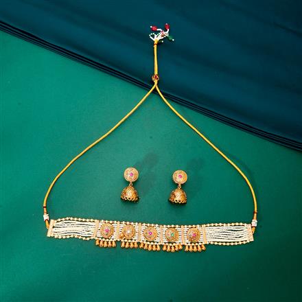 Antique Choker Necklace With Gold Plating